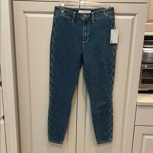 Joe’s Stylish Blue Jeans with Zigzag Detail sz 27/28 NWT